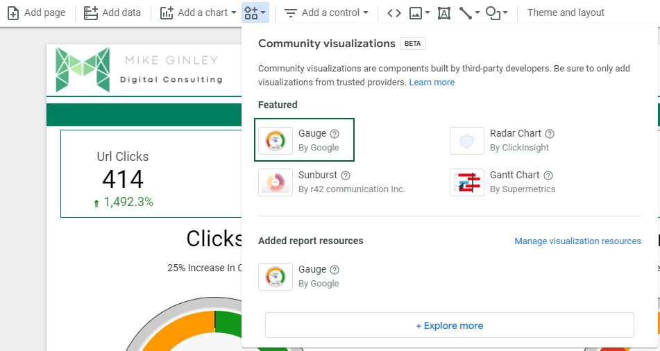 Google Data Studio Gauge Chart Reporting | Mike Ginley